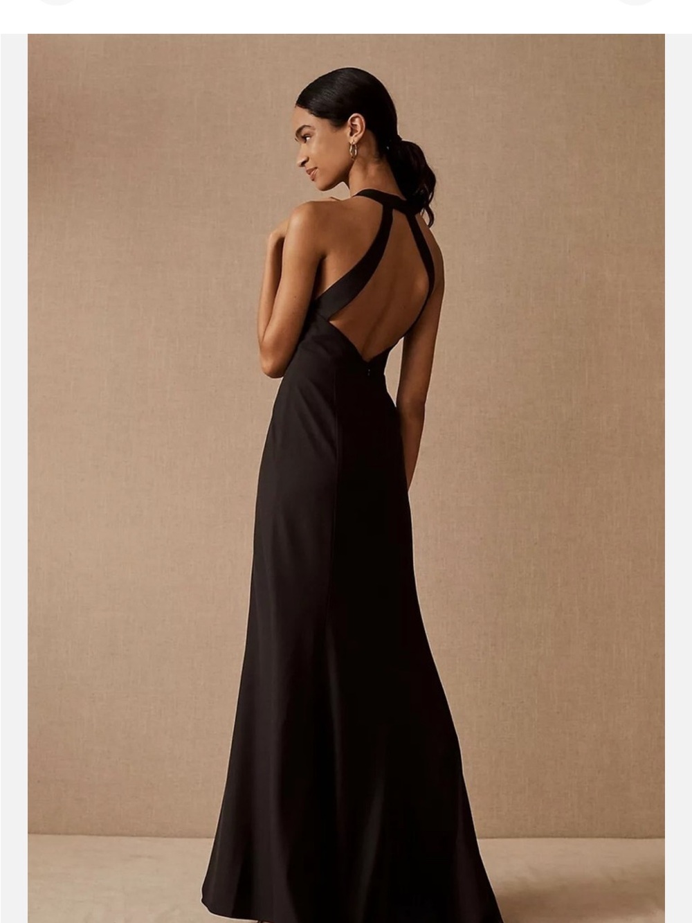 BHLDN Lennox Black Cross-Back Maxi Dress